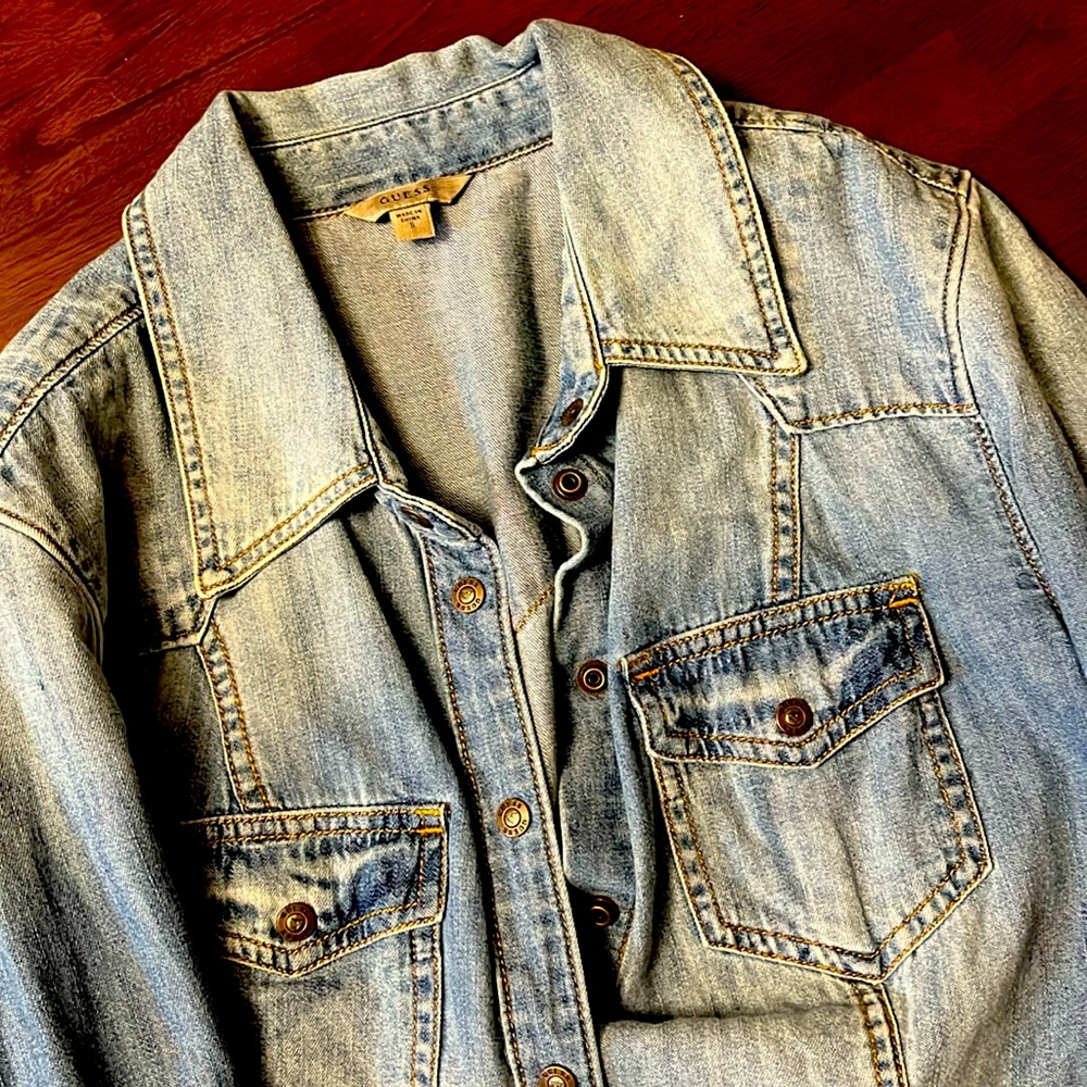 💋Guess denim button shirt💋